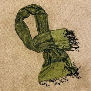 100% PASHMINA SCARF - emerald GREEN / BLACK